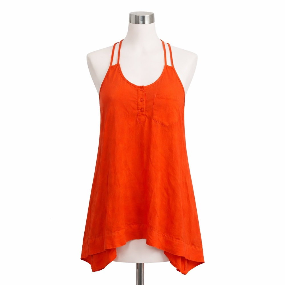 Size SM Vibrant Orange Lightweight Silk Cotton Blend Cami NWT Summer